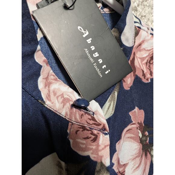 Abayyati Dress Medium Open Blue Floral Sheer Size Small 62 Long - Picture 8 of 9